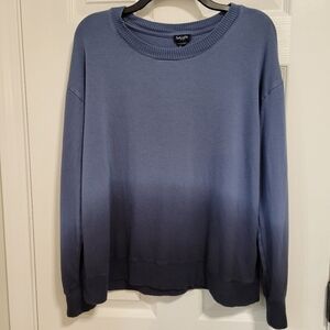 Splendid Blue & Navy Ombre Long Sleeve Shirt Size XL Women's